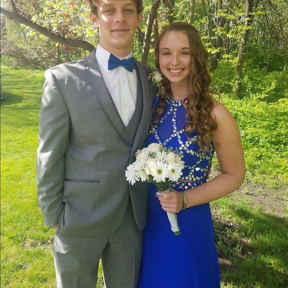 2 piece royal blue prom dress - Picture 3 of 3
